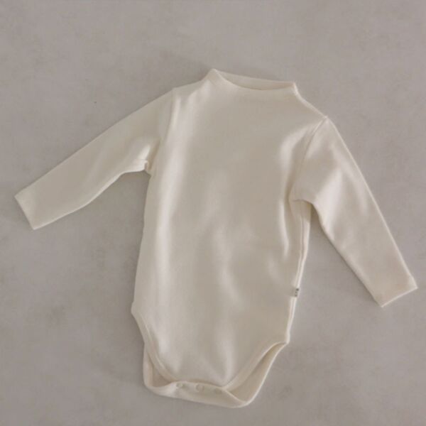 3-24M Solid Color Half-Collar Long Sleeve Romper Baby Wholesale Clothing KJV493339