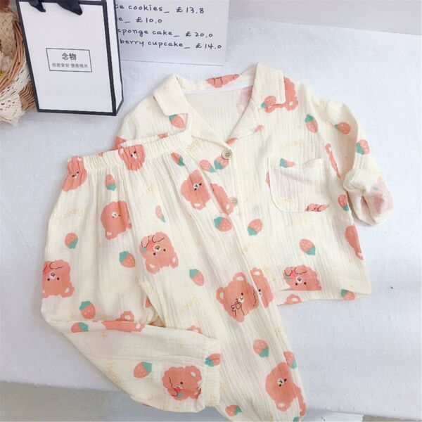 9M-6Y Toddler Girls Cartoon Floral Pajama Set Wholesale Girls Fashion Clothes KSV388638