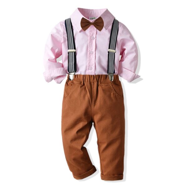 12M-7Y Toddler Boys Suit Sets Pank Shirts & Suspender Pants Wholesale Boys Clothing KSV388699