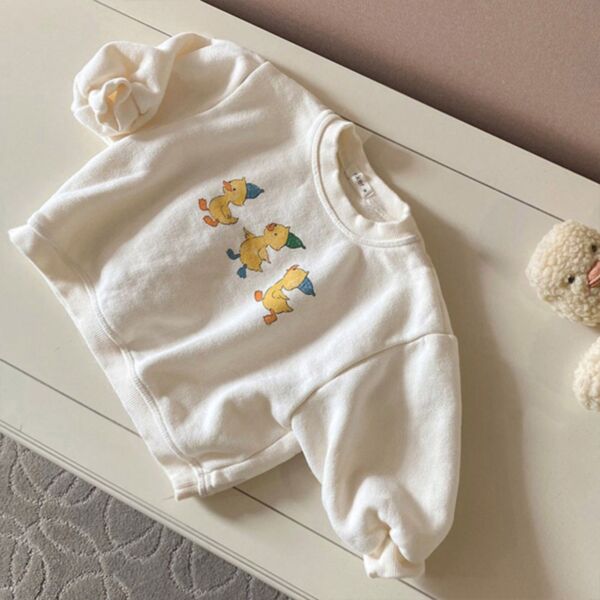 6-24M Duck Print Bubble Sleeve Tops Baby Wholesale Clothing KTV493336