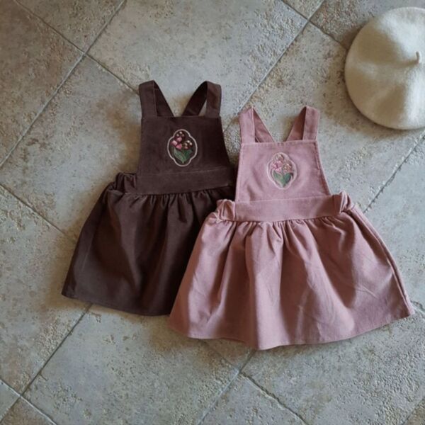 6-24M Flower Print Suspender Pleated Skirt Dress Baby Wholesale Clothing KJV493331