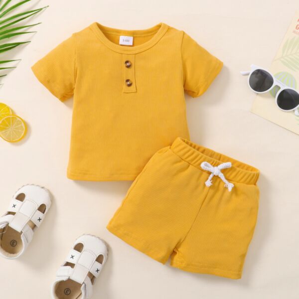 3-24M Baby Solid Color T-Shirts & Shorts Wholesale Baby Boutique Clothing KSV591639