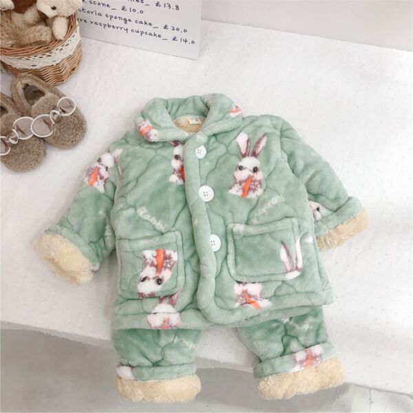 9M-6Y Toddler Flannel Padded Long Sleeve Tops Trousers Pajamas Two Piece Set Wholesale Toddler Clothing KSV591616