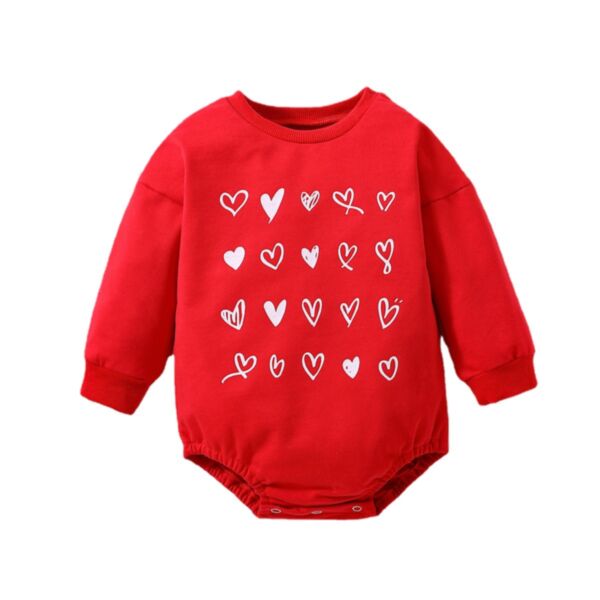 3-18M Baby Girls Valentine'S Day Heart Long Sleeve Bodysuit Wholesale Baby Clothing KJV388727