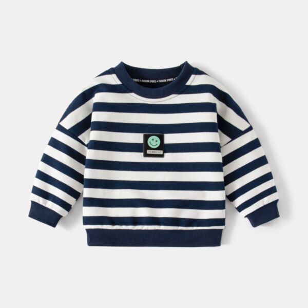 18M-6Y Striped Black And White Long Sleeve Knitwear Pullover Wholesale Kids Boutique Clothing KTV493388