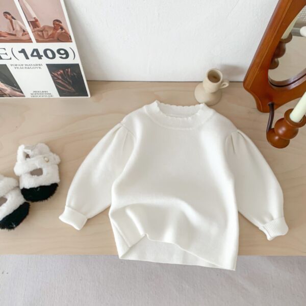0-18M Baby Girls Solod Color Half Turtleneck Sweater Wholesale Baby Clothing KTV388775