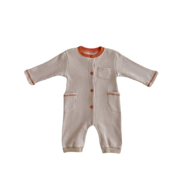 0-18M Baby Waffle Pockets Long Sleeve Jumpsuit Wholesale Baby Clothing KJV388768