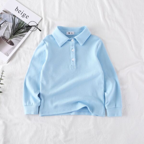 18M-7Y Toddler Boy Solid Color Polo Shirts Wholesale Boys Clothing KTV388735