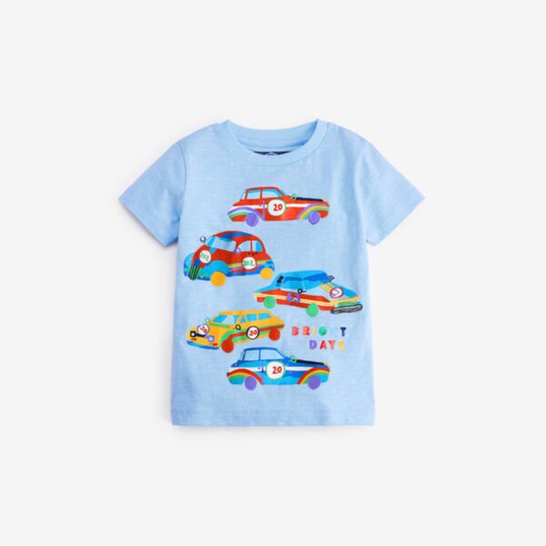 18M-7Y Car Cartoon Print T-Shirt Wholesale Kids Boutique Clothing KTV493264