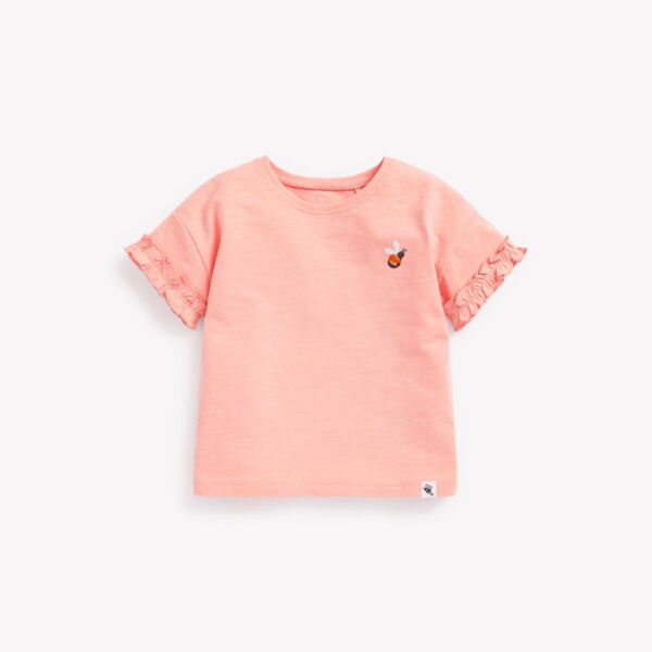 18M-7Y Solid Color Lotus Sleeve T-Shirt Wholesale Kids Boutique Clothing KTV493262