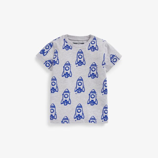 18M-7Y Rocket Print Short Sleeve T-Shirt Wholesale Kids Boutique Clothing KTV493259