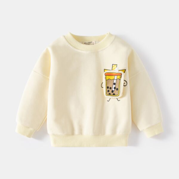 18M-6Y Cartoon Print Solid Color Pullover Wholesale Kids Boutique Clothing KTV493394