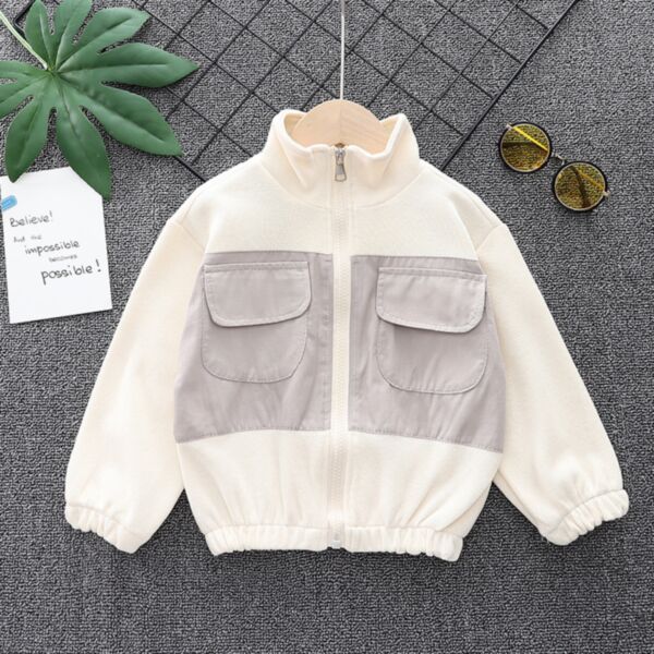 9M-4Y Toddler Boys Color Block Stand Collar Cropped Track Jacket Wholesale Boys Clothing KCV388815
