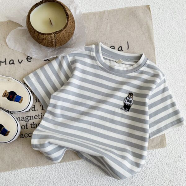 9M-4Y Toddler Boys Striped T-Shirts Wholesale Boys Boutique Clothing KTV388840