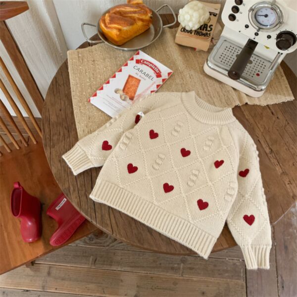 18M-6Y Valentine'S Day Toddler Girls Love Heart Knitting Sweater Wholesale Girls Fashion Clothes KTV591617