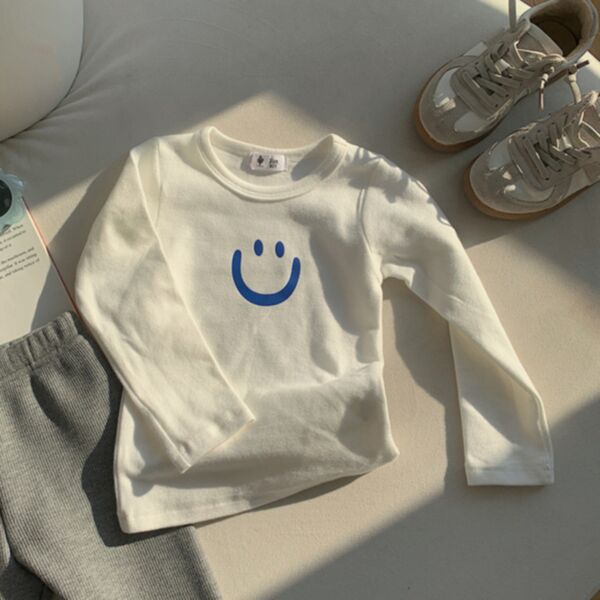 9M-10Y Big Kids Smiley Slim Long Sleeve Tops Wholesale Kids Clothing KTV388740