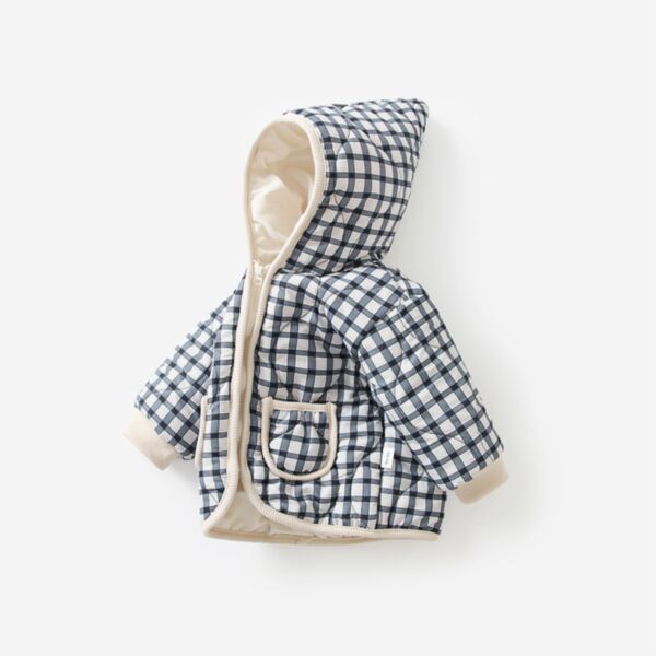 9M-3Y Plaid Cotton Padded Zipper Thicken Coat Jacket Baby Wholesale Clothing KCV493153