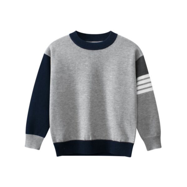 18M-7Y Toddler Boys Contrast Long Sleeve Pullover Wholesale Boys Clothing KTV388957