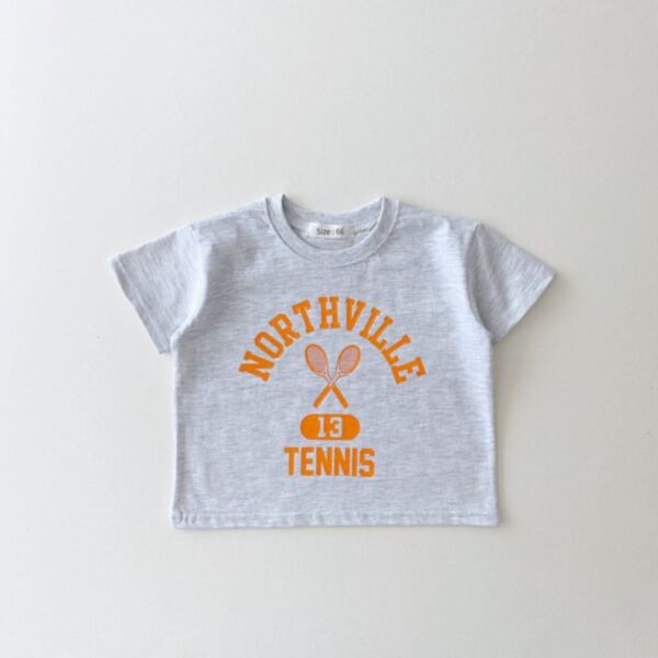 3-24M Letter Badminton Print Short Sleeve T-Shirt Baby Wholesale Clothing KTV493449