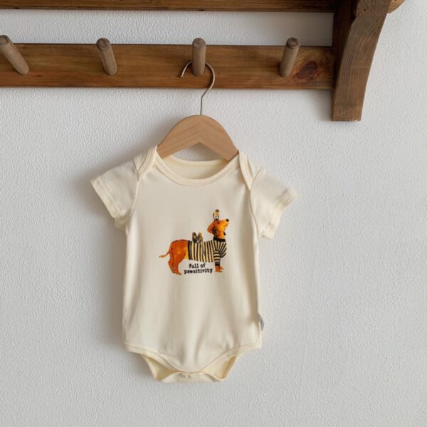 0-18M Baby Cartoon Shorts Sleeve Bodysuit Wholesale Baby Clothing KJV388866