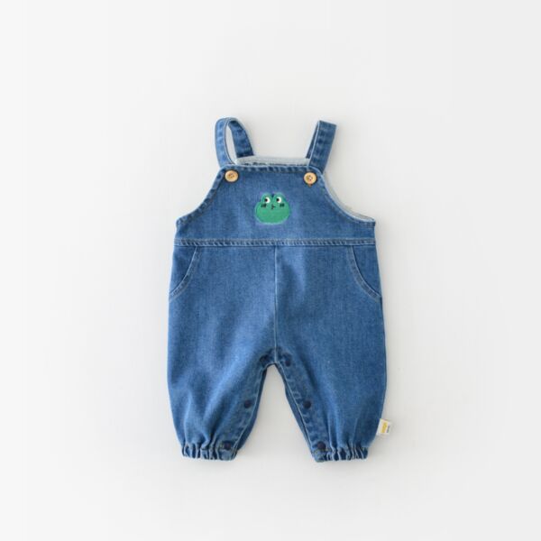 6-24M Baby Boys Cartoon Frog Washed Denim Pants Wholesale Baby Boutique Clothing KPV388896