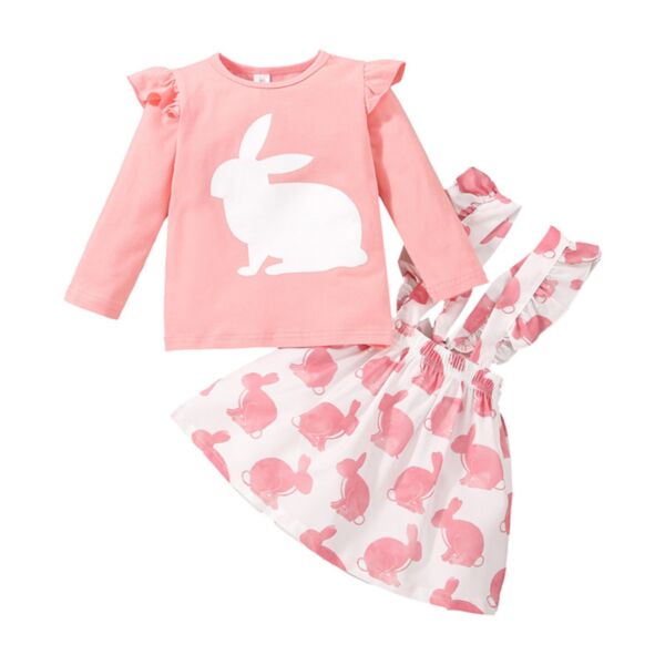 18M-6Y Toddler Girls Pink Tops & Suspender Skirts Fashion Girl Wholesale KSV388971