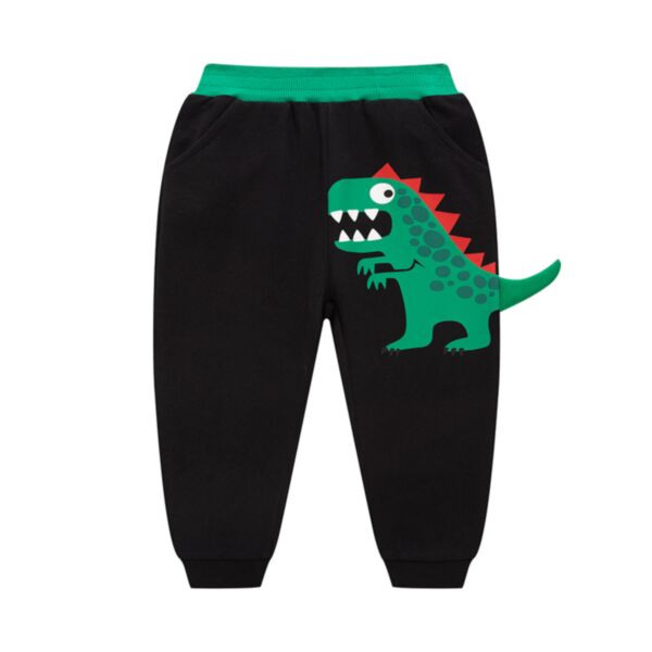 18M-7Y Dinosaur Cartoon Print Colorblock Trousers Wholesale Kids Boutique Clothing KPV493422
