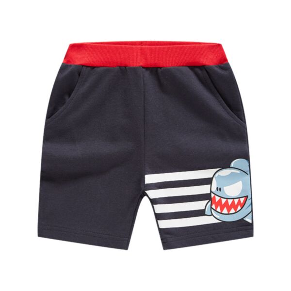 18M-7Y Striped Dinosaur Print Colorblock Shorts Wholesale Kids Boutique Clothing KSHV493421