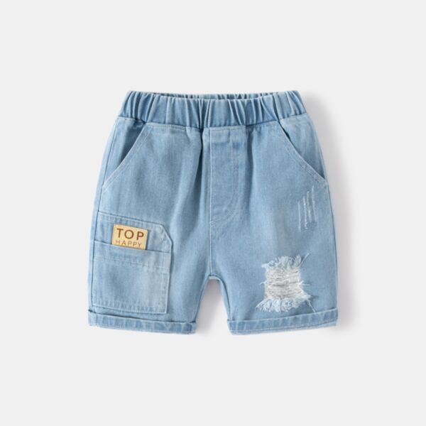 18M-6Y Blue Denim Ripped Shorts Pants Wholesale Kids Boutique Clothing KSHV493402