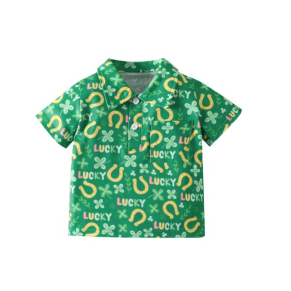 18M-6Y Toddler Boys Letter Shorts Sleeve Shirts Wholesale Boys Boutique Clothing KTV389176