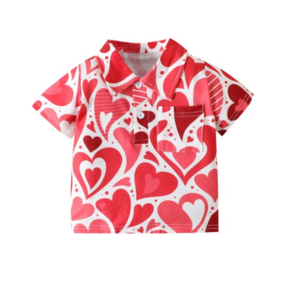 18M-6Y Toddler Boys Valentine'S Day Love Heart Polo Shirts Wholesale Boys Clothes KTV389081