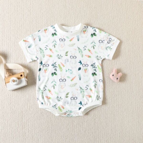 0-18M Baby Girls Easter Cute Bunny Print Bodysuit Wholesale Baby Clothes Suppliers KJV389085