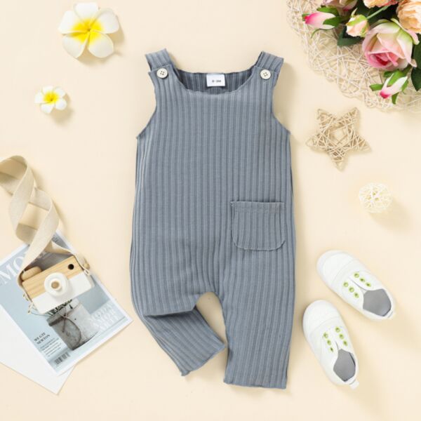 0-18M Striped Texture Sleeveless Knitwear Jumpsuit Baby Wholesale Clothing KJV493709