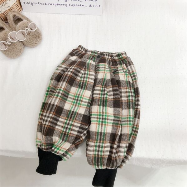 9M-5Y Plaid Fleece Knitwear Bubble Style Trousers Wholesale Kids Boutique Clothing KPV493578
