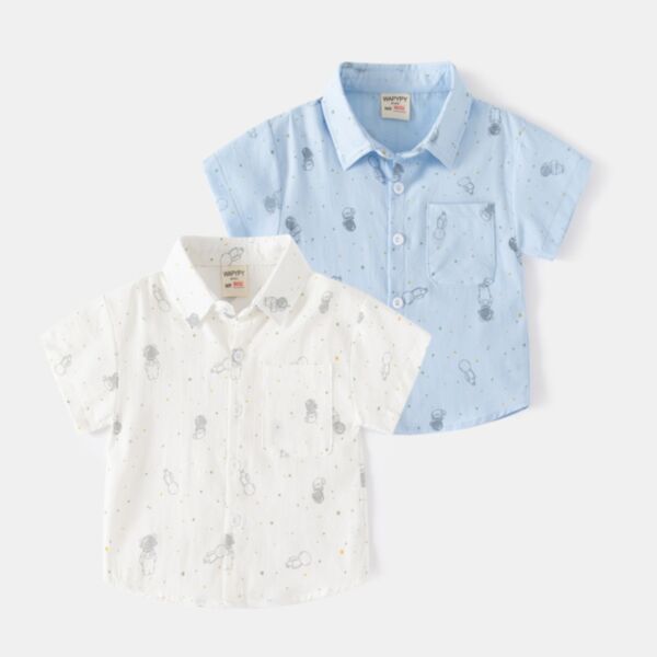 18M-6Y Toddler Boys Astronaut Shirts Wholesale Boys Boutique Clothing KTV389111