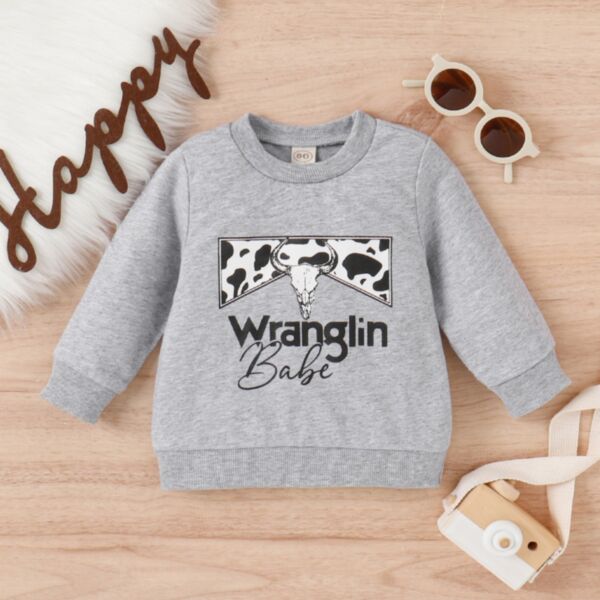9M-4Y Milch Cow Letter Print Long Sleeve Pullover Wholesale Kids Boutique Clothing KTV493681