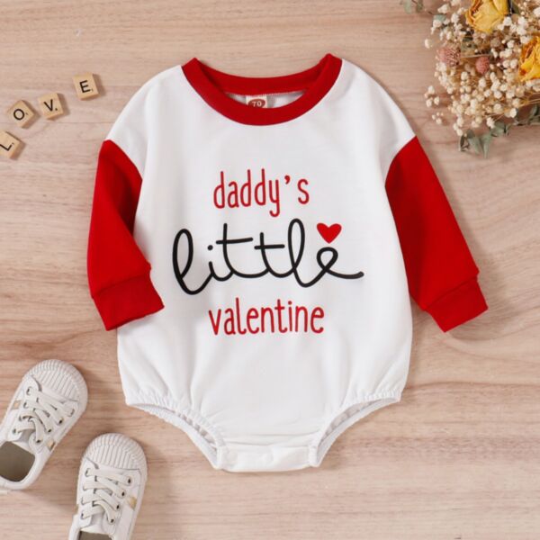 3-18M Valentine'S Day Letter Colorblock Romper Baby Wholesale Clothing KJV493680