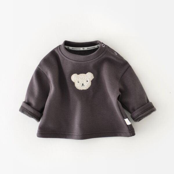 6-24M Baby Girl & Boy Long-Sleeved Cartoon Bear Head Pullover Top Wholesale Baby Boutique Clothing KTV591599