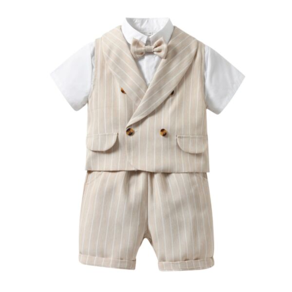 9M-5Y Toddler Boys Suit Sets Party Striped Vest & Shirts & Shorts Wholesale Boys Clothes KSV389126