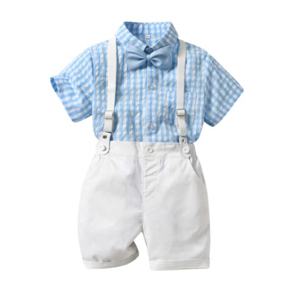 9M-6Y Toddler Boys Suit Sets Plaid Bowtie Shirts & Pants Wholesale Boys Clothing KSV389125
