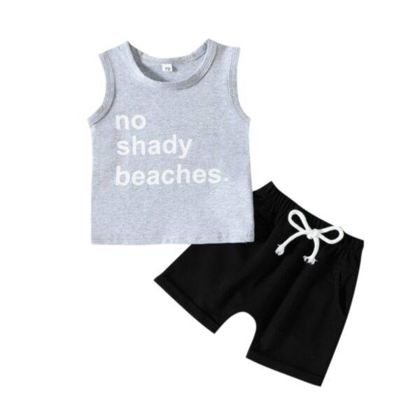 0-3Y Baby Boy Sets Sleeveless Letter Print Top And Solid Color Shorts Bulk Baby Clothes Wholesale KSV591674