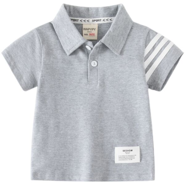 18M-6Y Toddler Boy Striped Short Sleeve Lapel Polo Shirt Wholesale Boys Clothes Wholesale Boys Clothes