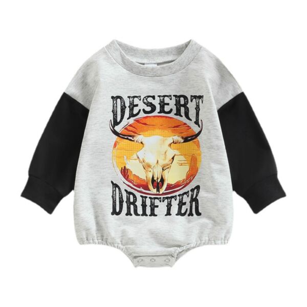 0-18M  Baby Girl & Boy Color Blocking Long-Sleeved Cartoon Animal Print Bodysuit Bulk Baby Clothes Wholesale KJV591684