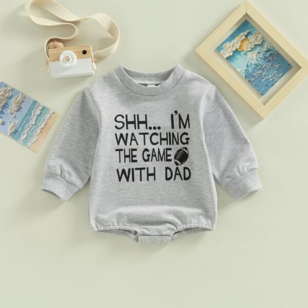 0-18M Baby Girl & Boy Threaded Collar Letter Print Long-Sleeved Bodysuit Wholesale Baby Boutique Clothing KJV591657
