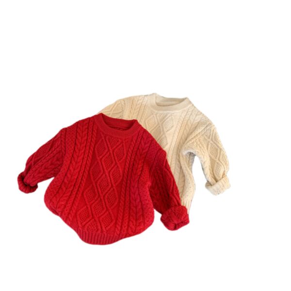 18M-6Y Texture Knitwear Solid Color Sweater Wholesale Kids Boutique Clothing