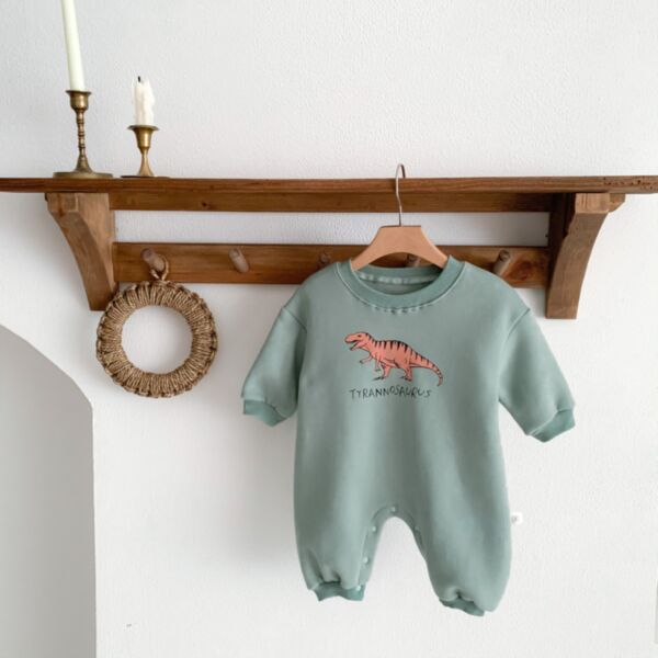 0-18M Baby Girl & Boy Long-Sleeved Cartoon Dinosaur Print Jumpsuit Bulk Baby Clothes Wholesale KJV591753