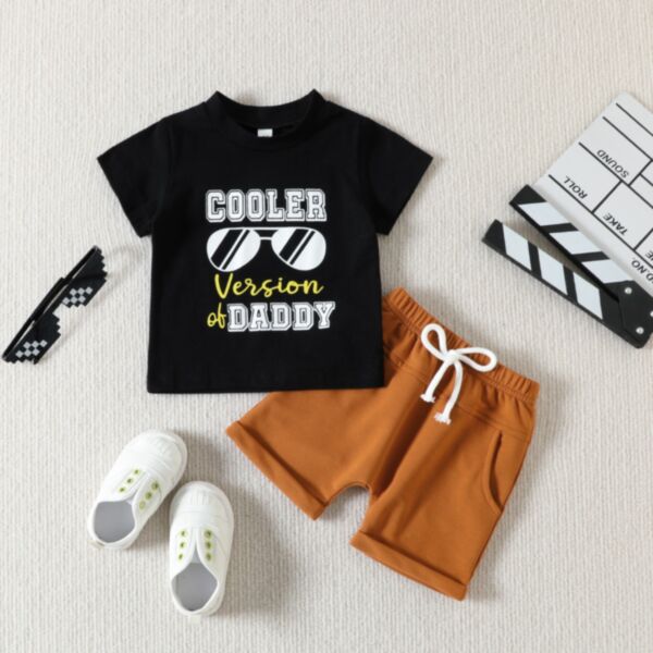 6M-3Y Baby Boy Sets Short-Sleeved Letter Glasses Print Top And Shorts Wholesale Baby Boutique Clothing KSV591797