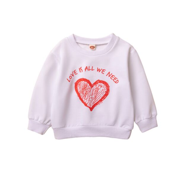 9M-5Y Heart Letter Print Long Sleeve Pullover Wholesale Kids Boutique Clothing KTV493549