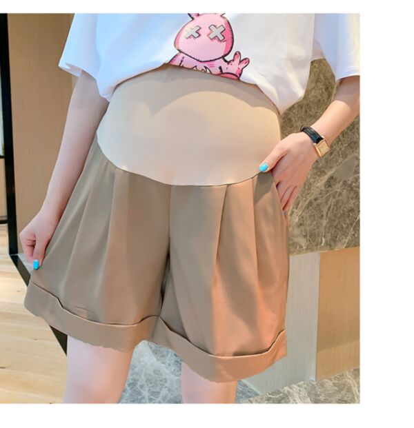 Maternity Solid Color Lace-Up Five-Point Tummy Shorts Wholesale Maternity Clothes KMV591818
