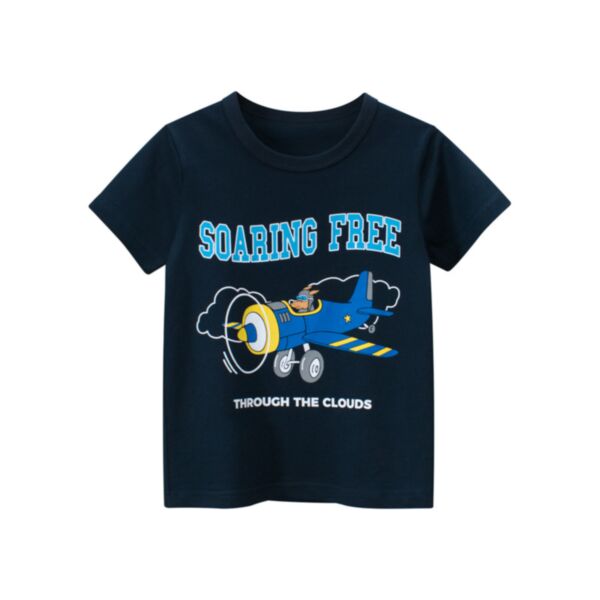 18M-7Y Toddler Boys Airplane Print T-Shirts Wholesale Boys Boutique Clothing KTV388950